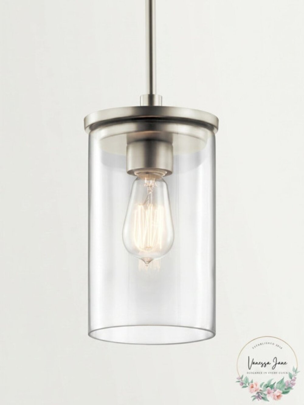 Kichler Crosby Contemporary 1 Light Brushed Nickel Mini Pendant Light